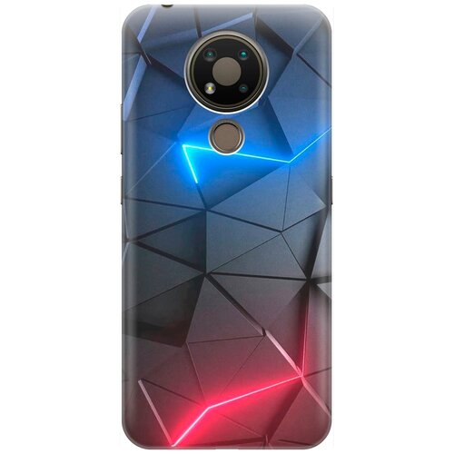 фото Ультратонкий силиконовый чехол-накладка для nokia 3.4 с принтом "графитовые грани" gosso