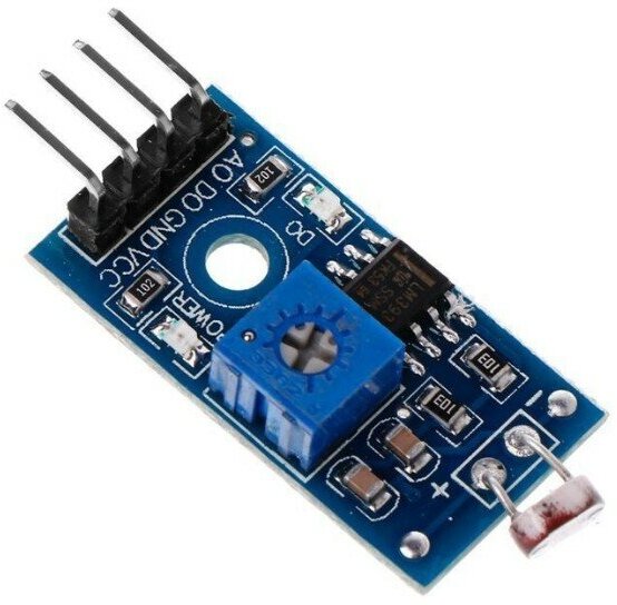 Модуль аналогового датчика света (освещенности) GSMIN ML1 пороговый для Адруино, 4 pin (Синий)