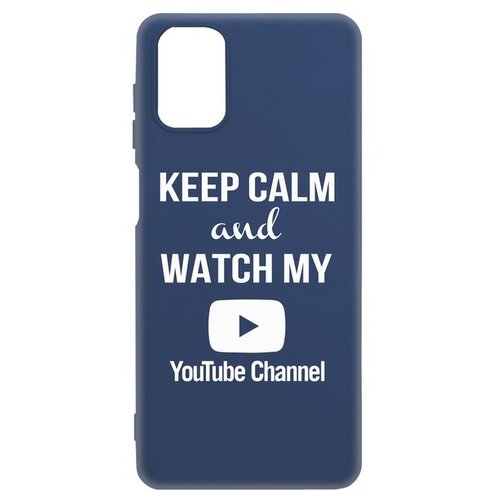 фото Чехол-накладка krutoff silicone case youtube для samsung galaxy m51 (m515) синий krutoff group