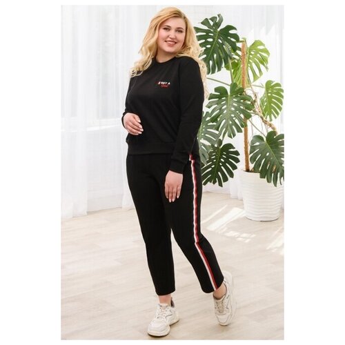 фото Костюм (джемпер+брюки) черного цвета, размер 54 sharlize