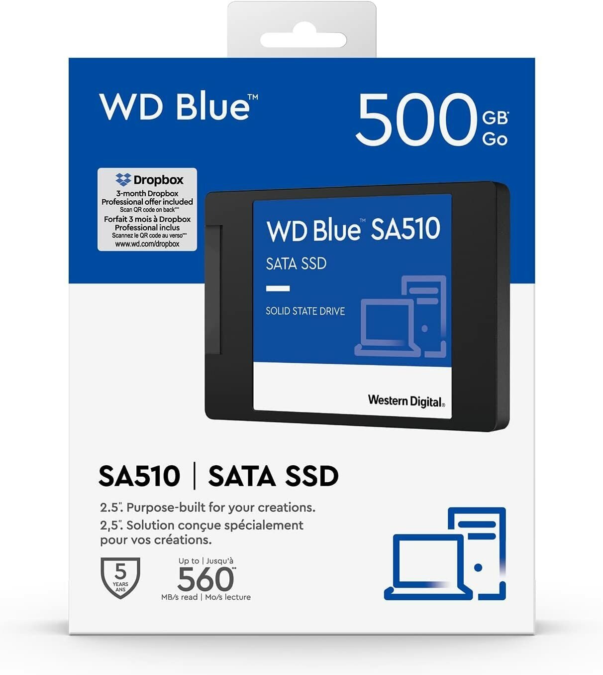 Твердотельный накопитель SSD 2.5 500 Gb WD Blue Client SSD WDS500G3B0A SATA 6Gb/s, Retail - фотография № 3