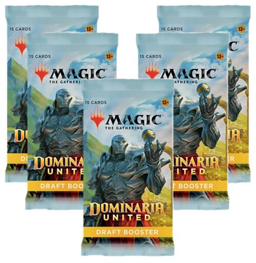 Дополнение для настольной игры MTG: 5 драфт-бустеров издания Dominaria United на английском языке