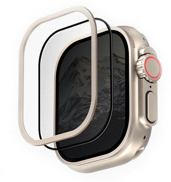 Защитное стекло Uniq OPTIX VIVID CLEAR для Apple Watch ULTRA 49мм прозрачное с рамкой