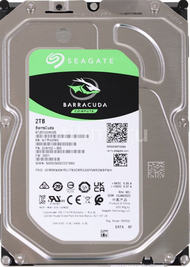 2TB Seagate Barracuda (ST2000DM005) {SATA 6 Гбит/с, 5400 rpm, 256mb buffer}