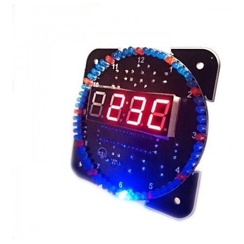 фото Электронные часы на светодиодах с будильником и датчиком температуры, nm8017 мастер кит