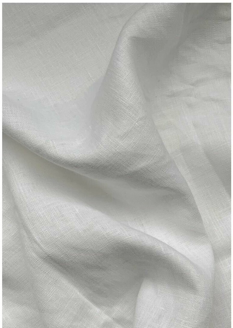 Ткань для шитья, лен 100%, белый, ширина 260, плотность 155 г/м.