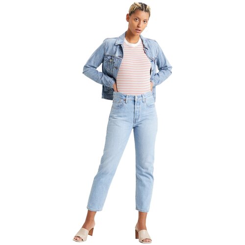 фото Джинсы levi's 501 crop, прямые, размер 26/26, голубой