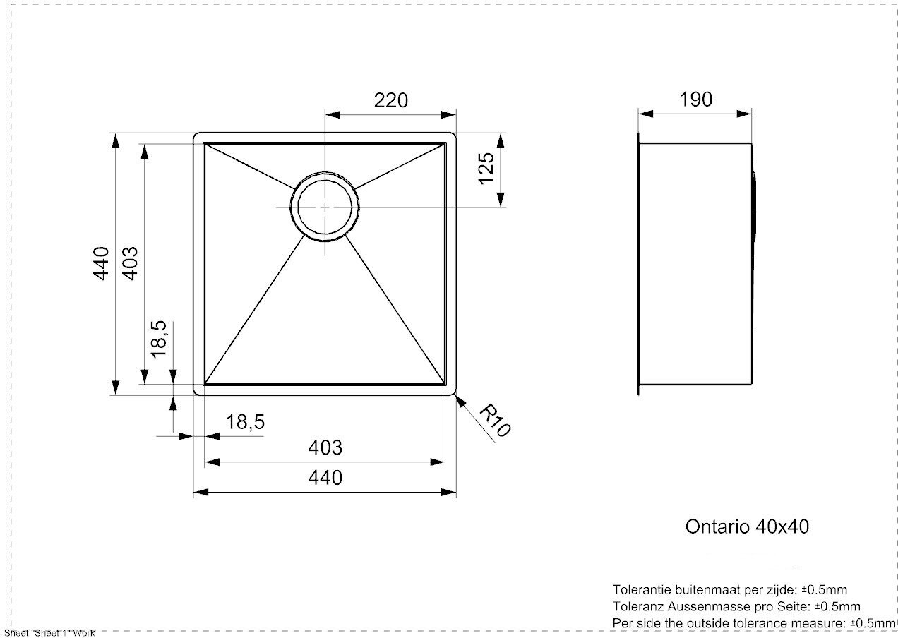 Кухонная мойка REGINOX Ontario 40x40 Cuadrat LUX OKGL - фотография № 9