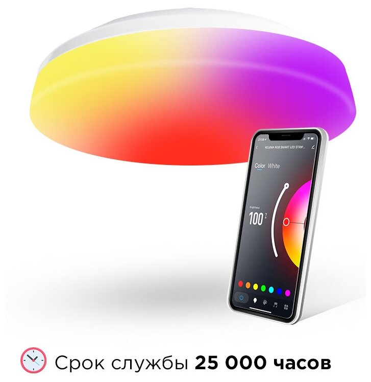 Умный светодиодный светильник RGB с Wi-Fi, Яндекс Алисой, Марусей, Google Home, Smart Ceiling Light 24W - фотография № 9