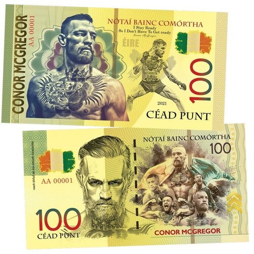 100 punt (фунтов) — Конор Макгрегор. Ирландия. (Conor Mcgregor. Ireland). Памятная банкнота. UNC