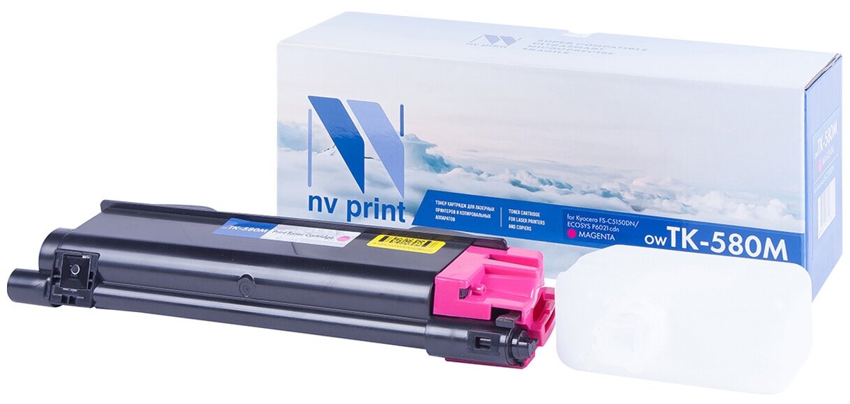 Тонер-картридж NV Print NV-TK580M для Kyocera FS C5150DN, ECOSYS P6021cdn (совместимый, пурпурный, 2800 стр.)