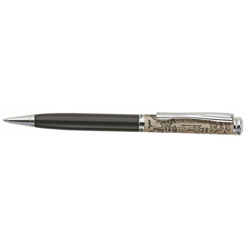 Ручка шариковая Pierre Cardin GAMME. Цвет - черный и серебристый. Упаковка Е или E-1