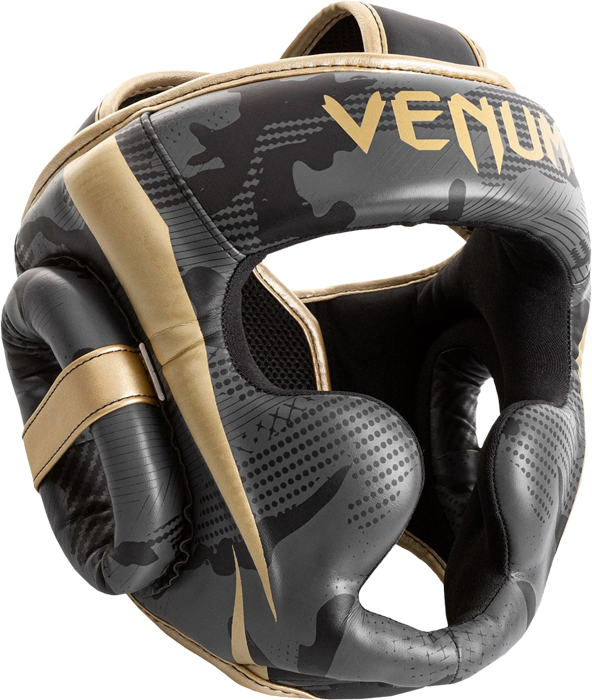 Боксерский шлем Venum Elite Dark Camo/Gold - Venum