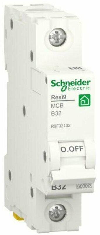 Автоматический выключатель Schneider Electric Resi9 1P 32А (B) 6кА, R9F02132 - фотография № 2