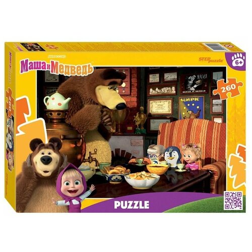 фото Пазл для детей step puzzle 260 деталей: маша и медведь