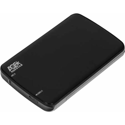 Внешний корпус AgeStar 3UB2A12 для HDD/SSD SATA 6Gb/s 2.5, USB 3.1 Gen1, пластик/алюминий, черный внешний корпус для hdd ssd agestar subcp1 sata usb2 0 пластик черный 2 5