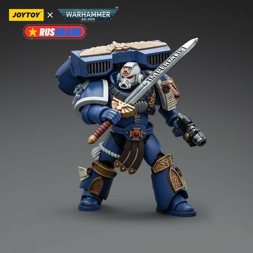 Подвижная фигурка JOYTOY Warhammer 40000 Ultramarines Vanguard Veteran Sergeant подвижная фигурка joytoy warhammer 40000 ultramarines terminator captain