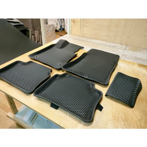 Автоковрики 3D Eva на автомобиль Хендай Sonata 8 Эва коврики для Соната черные