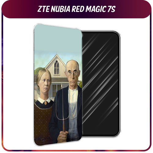 Силиконовый чехол на ZTE Nubia Red Magic 7S / ЗТЕ Нубиа Ред Меджик 7S Американская готика гидрогелевая противоударная защитная пленка для zte nubia red magic 7s зте нубиа ред меджик 7s