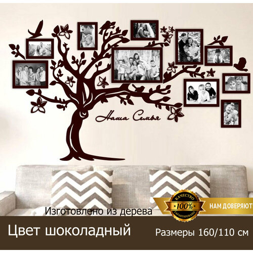 Семейное дерево Золотой жук с фоторамками цвет шоколадный размер 160110 5650₽