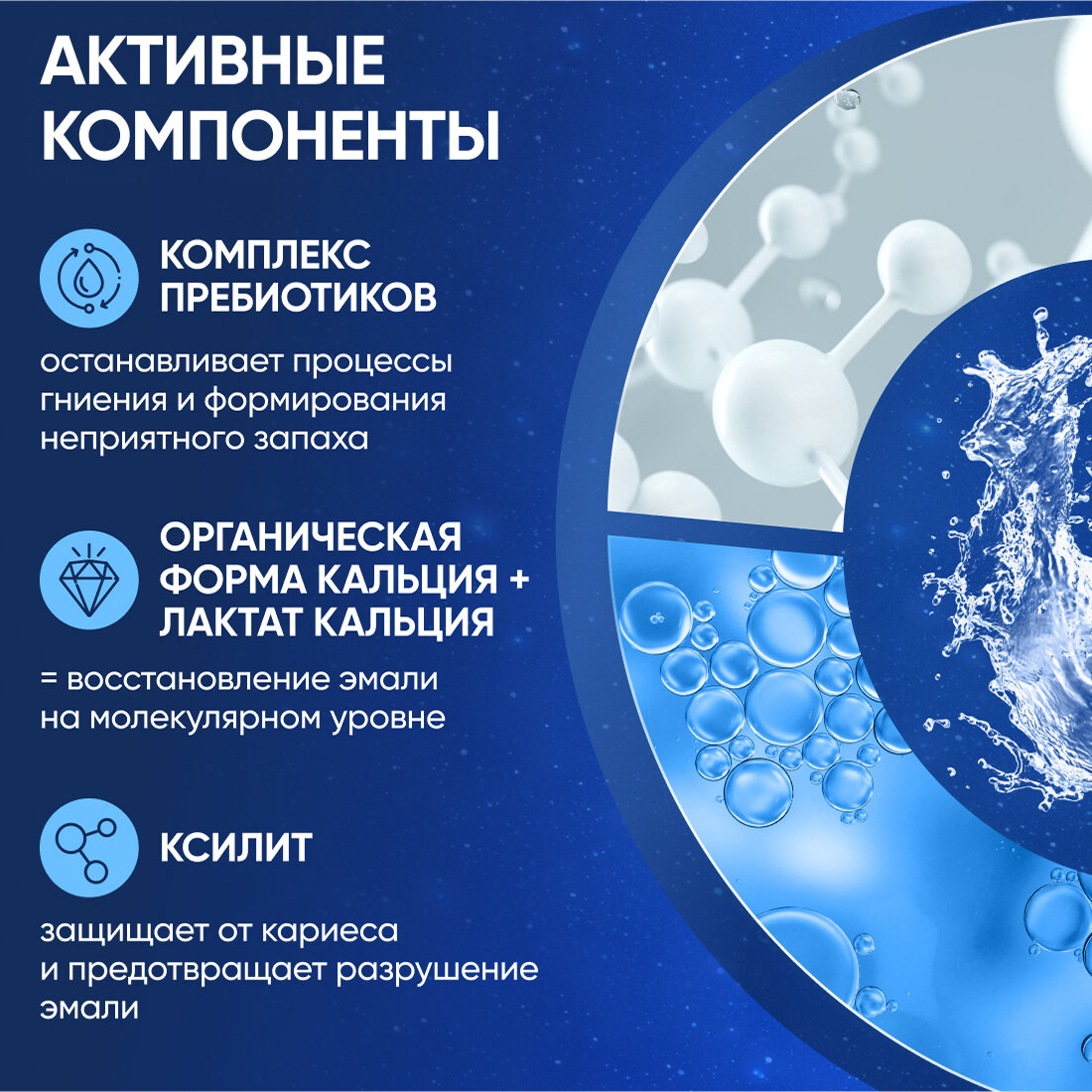 Ополаскиватель для полости рта и жидкость для ирригатора концентрат Минеральный комплекс с биокальцием и пребиотиками ON WHITE, 400 мл.