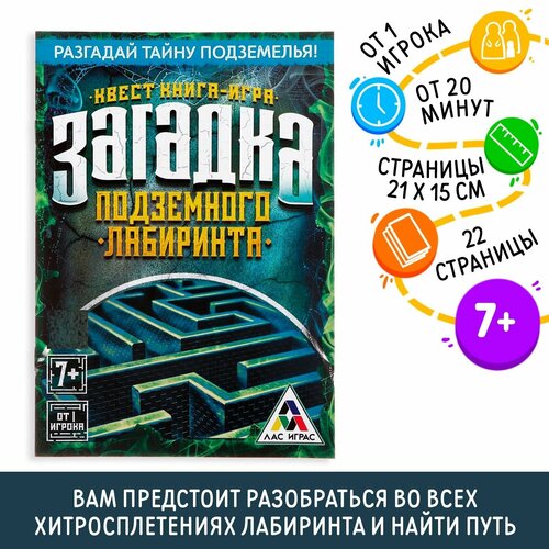 Книга-квест Загадка подземного лабиринта версия 1, 7+ книга квест загадка подземного лабиринта версия 1 7