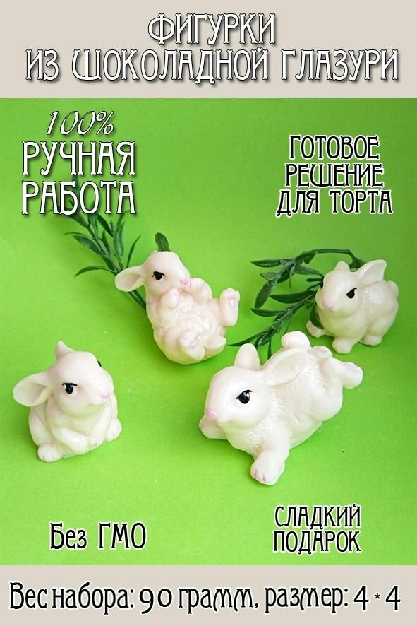 Пасхальный набор декор Кролик для кулича