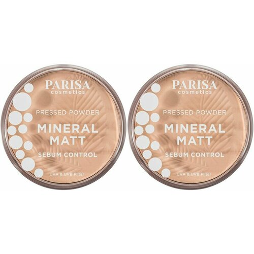 Parisa Cosmetics Пудра компактная Mineral Matt, тон №5 Ванильно-бежевый, 15 г, 2 шт