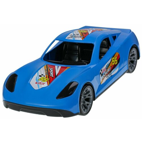 Машинка Turbo V-MAX, пластиковая модель, детский игрушечный автомобиль, 40 см, цвет голубой