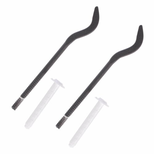 Комплект кронштейнов с дюбелями 72х170 мм цвет чёрный 389₽