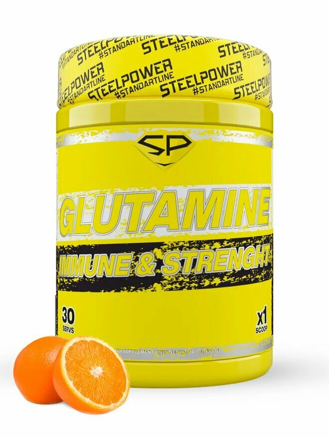 STEEL POWER Glutamine 300 г (30 порций) (Апельсин)