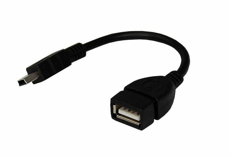 Кабель USB OTG mini USB на USB шнур 0.15м черн. Rexant 18-1181