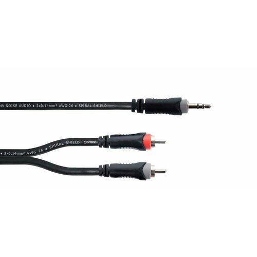 Cordial EY 5 WCC аудио кабель Y-адаптер джек стерео 3,5 мм — 2xRCA, 5.0 м, черный