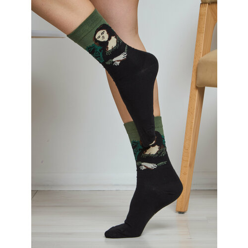 Носки hikerMoss, размер 36-39, зеленый, черный носки hikermoss размер 36 40 мультиколор красный