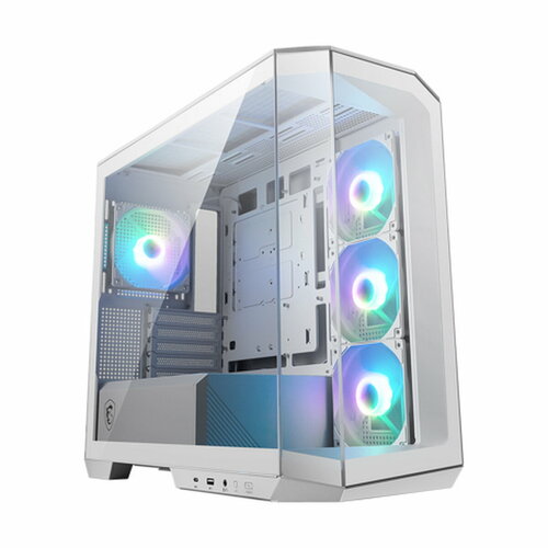 MAG Pano M100R PZ White , Micro-ATX, 1xUSB 3.2 Gen 1, 1xUSB 3.2 Gen2 Type-C, 4x120mm ARGB Fan, ARGB+PWM Control Board, TG, WHITE