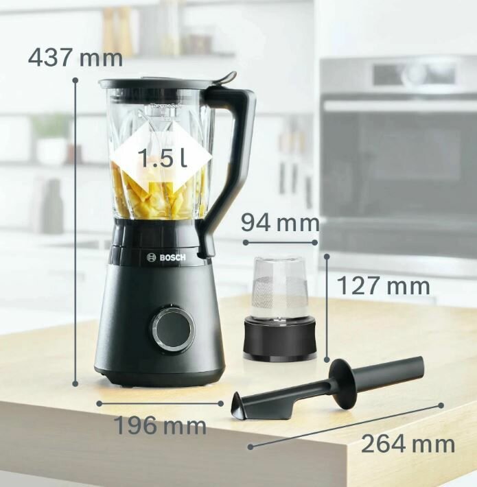 Блендер стационарный Bosch VitaPower Serie 4 MMB6176B 1200Вт черный — фото 1