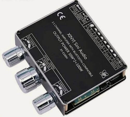 Изображение товара XY-E100H 2.1 - канальный модуль платы усилителя звука Bluetooth TPA3116, многофункциональный модуль сабвуфера 50Wx2+100W