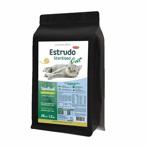 Сухой корм Estrudo Sterilised Cat Креветка для стерилизованных кошек 3 кг 1280₽
