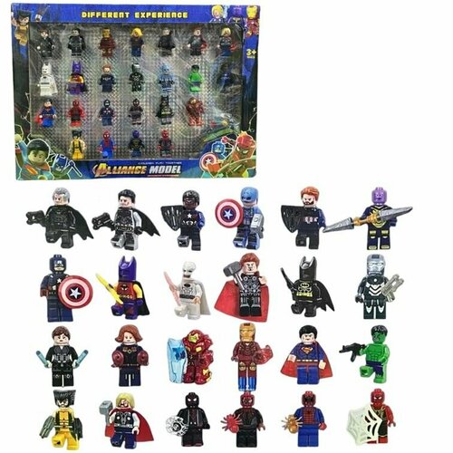 22652 Конструктор minifigures Marvel Super Heroes, минифигурки Супергероев Марвел Мстители 24 шт.