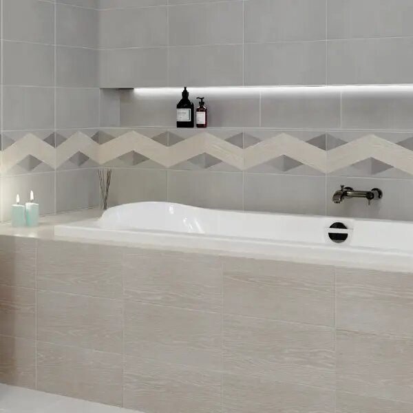 фото Плитка настенная Mersey Wood 20x40 см 1.2 м² матовая цвет бежевый