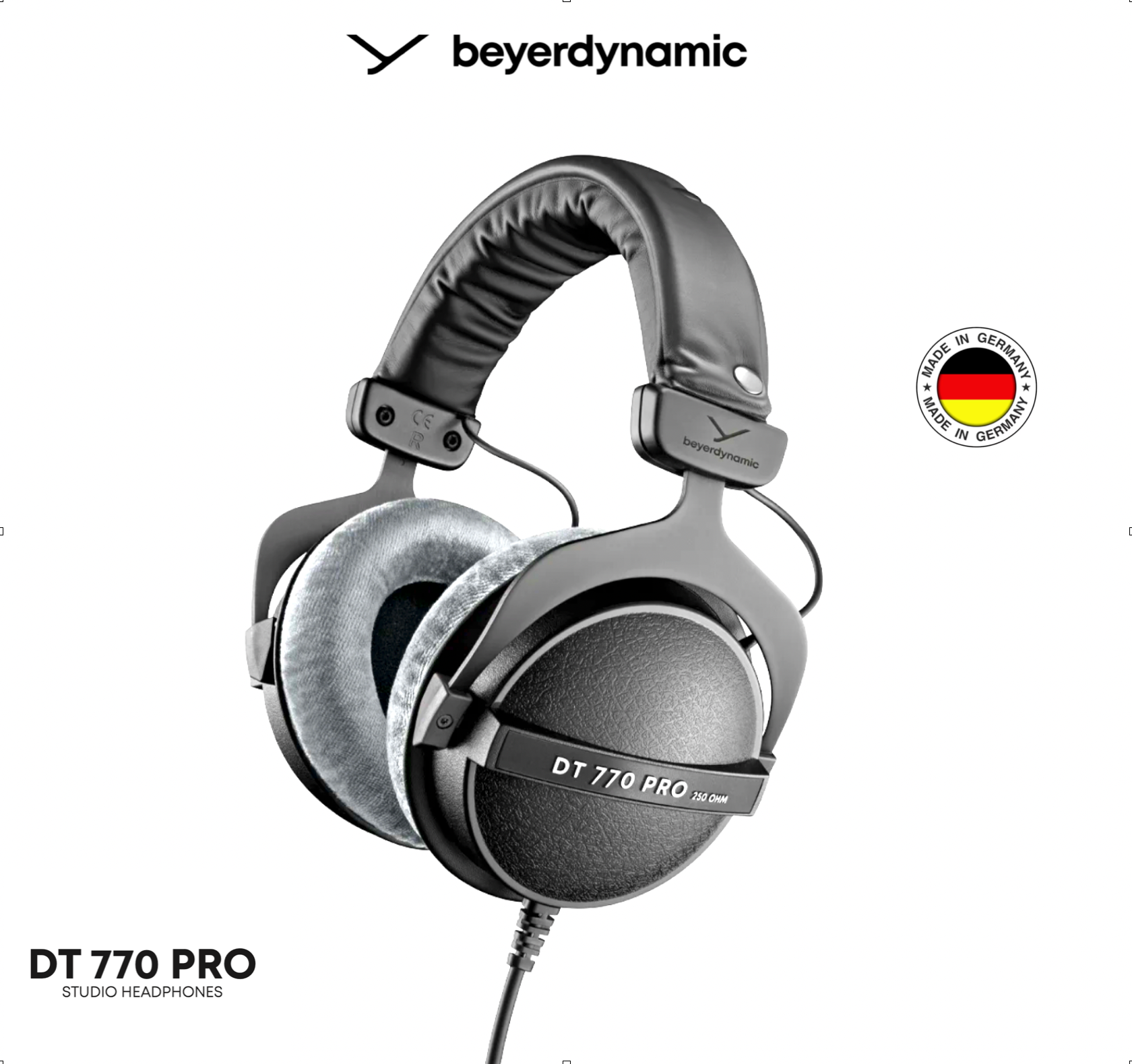 Наушники Beyerdynamic DT 770 Pro, 250 Ом, Классическое исполнение с серыми амбушюрами.