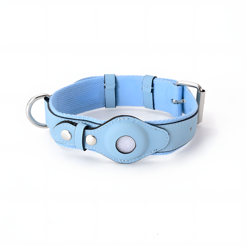 Ошейник для собак Loudik с возможностью установки GPS-трекера, размер L, whale blue