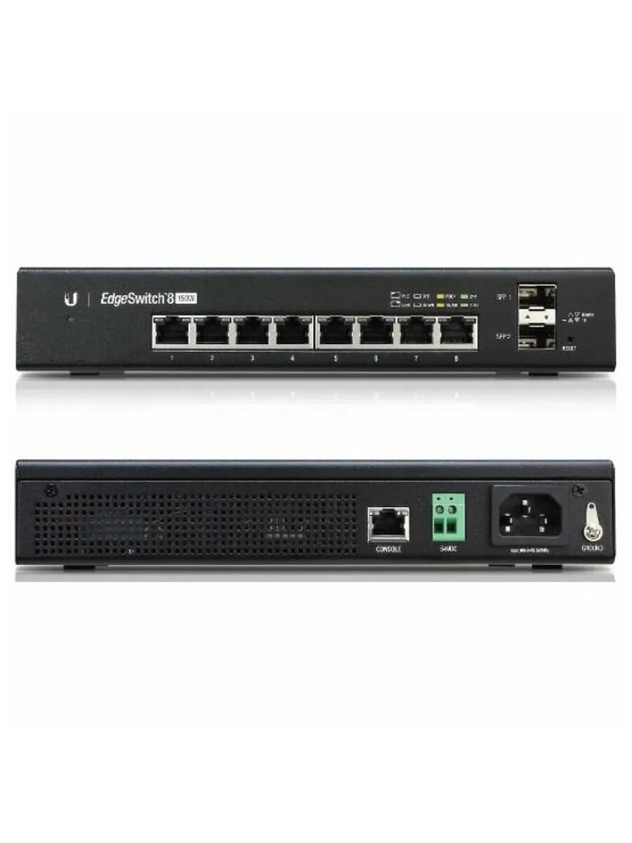 Коммутатор Ubiquiti EdgeSwitch 8 150W управляемый L2 8 портов 10/100/1000Mbps PoE(150W) 2xSFP ES-8-150W-EU - фото №14