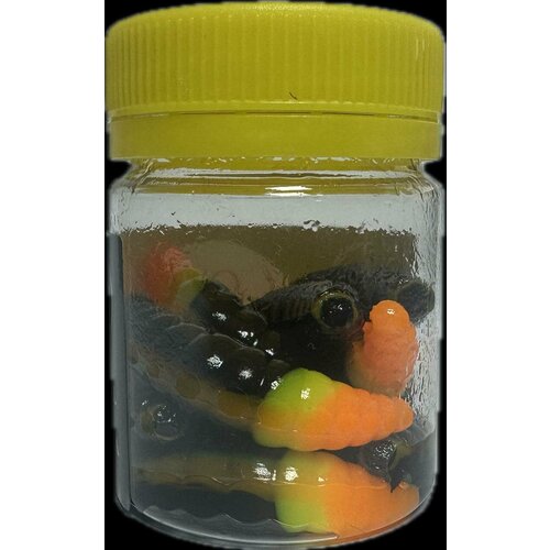 Приманка Cool Place Maggot 4см, цвет черно-желто-красный, с ароматом сыра