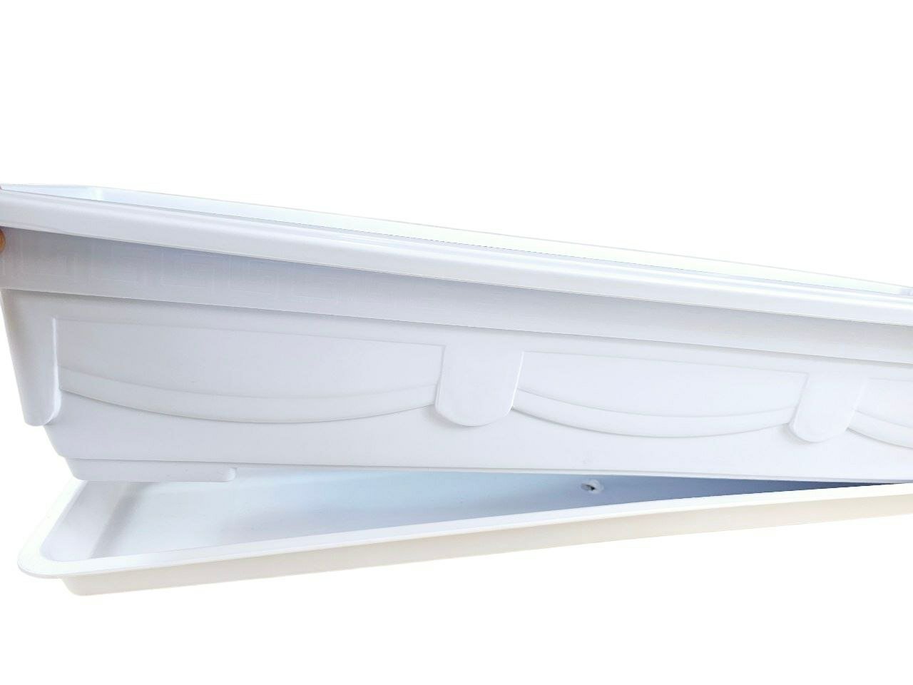 Прямоугольный балконный кашпо-контейнер для цветов и зелёных растений — фото 1