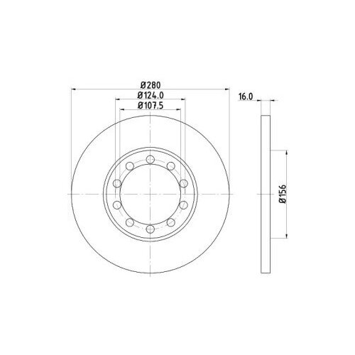 фото Диск тормозной ford transit 2.4d/3.2d 06- задний, hella pagid, 8dd 355 113-291