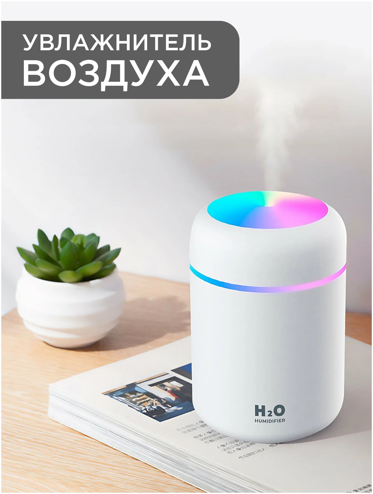 IBRICO / увлажнитель Humidifier H2O/Ультразвуковой/с подсветкой