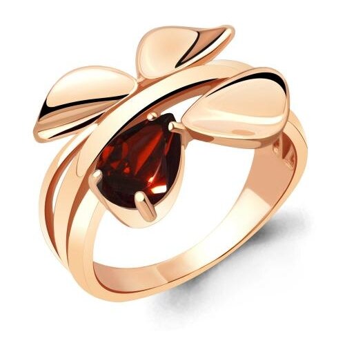 фото Кольцо из золочёного серебра aquamarine а6919203-п с гранатом diamant-online