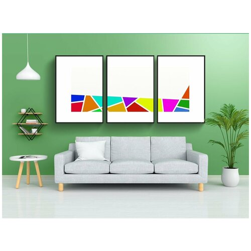 фото Набор модулных постеров для интерьера "просто, плоский, цвета" 60x90 см. в тубусе, без рамки lotsprints