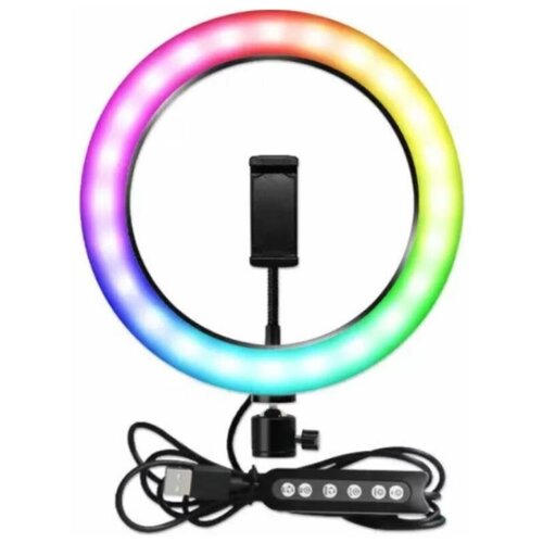 Кольцевая лампа RGB многоцветная 33 см MJ33 для фото и видеосъемки черная без треноги 170000₽